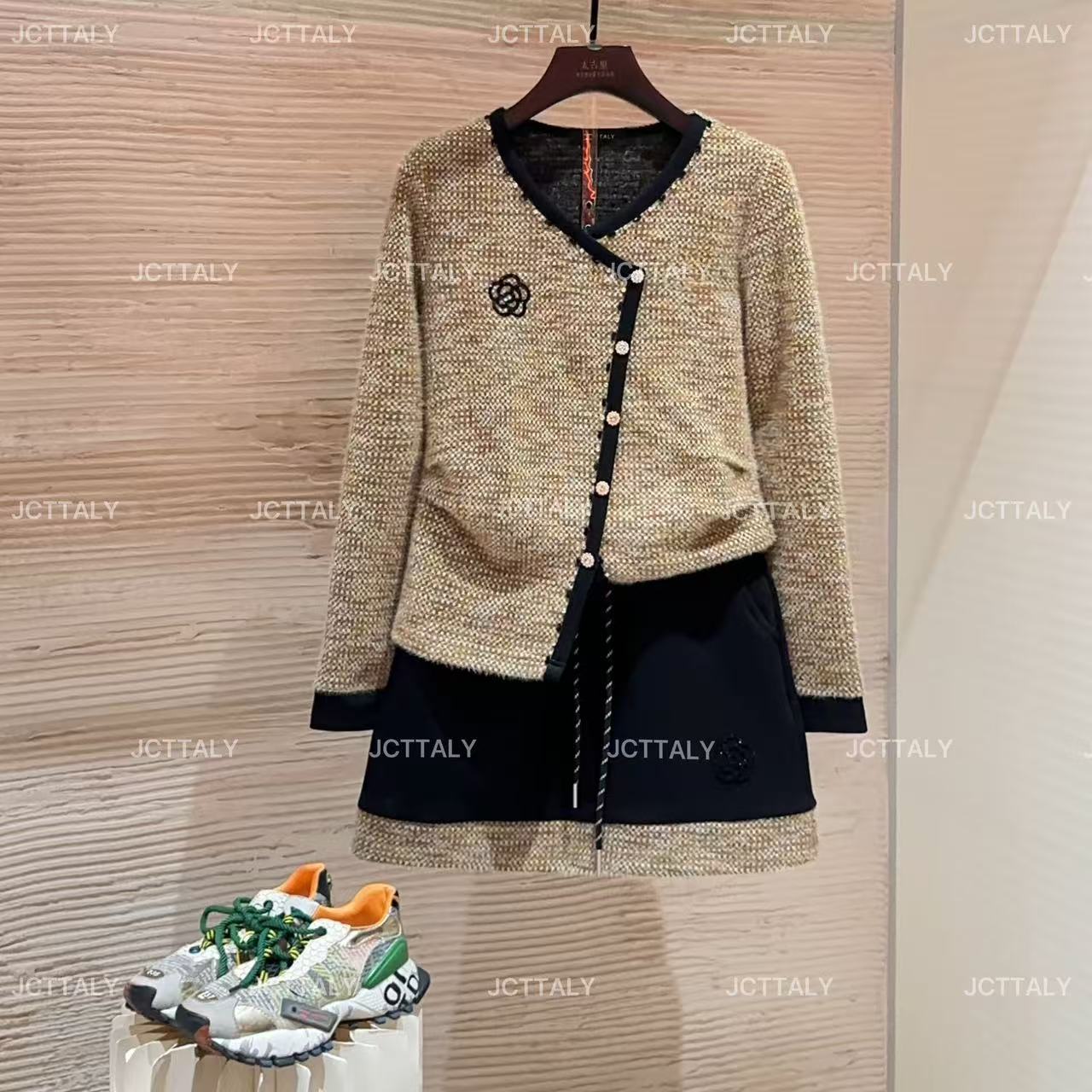 【宠粉价】休闲风时尚套装显瘦百搭针织翻领休闲套装TZ-769