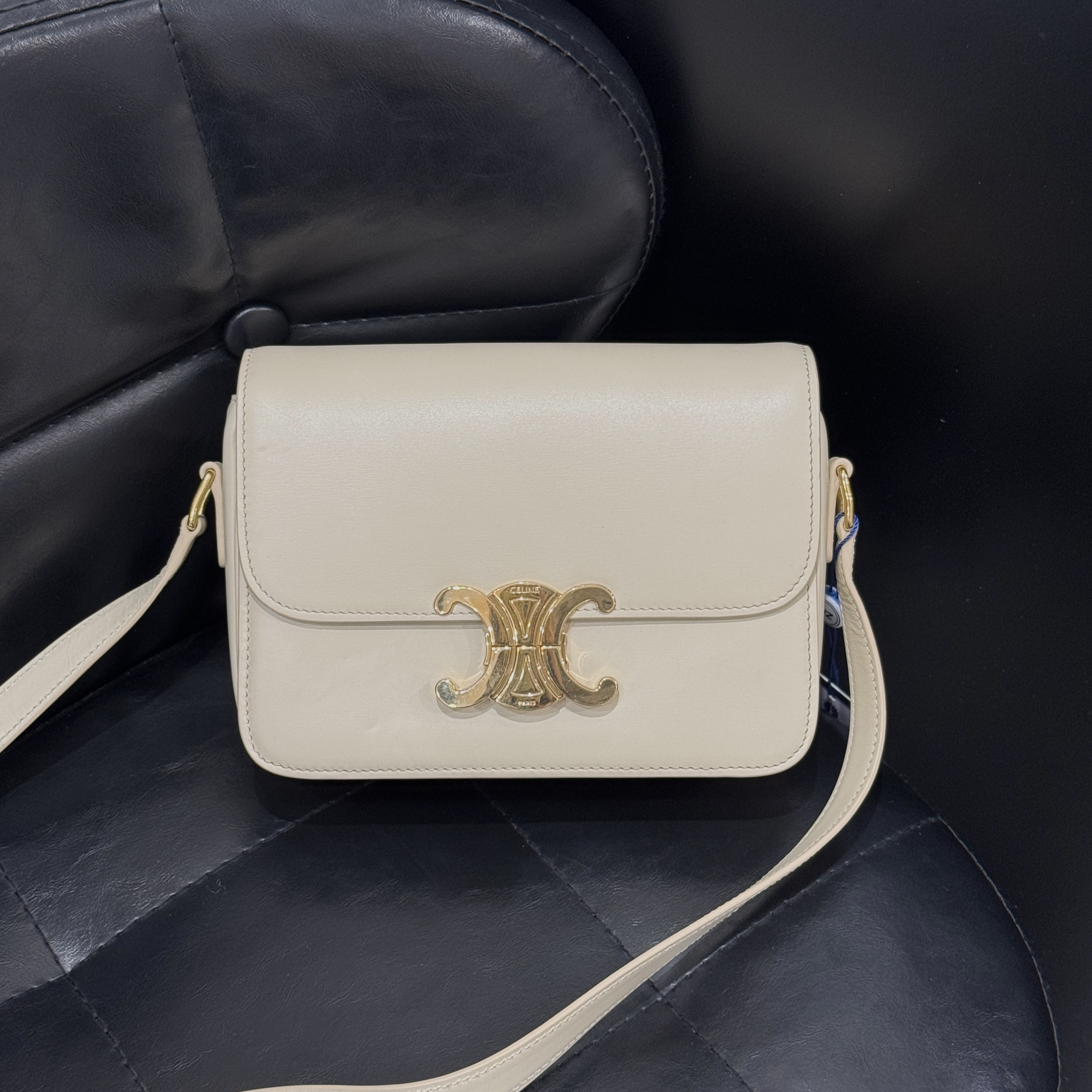 95新 Celine/思琳 白色凯旋门豆腐包/二奢