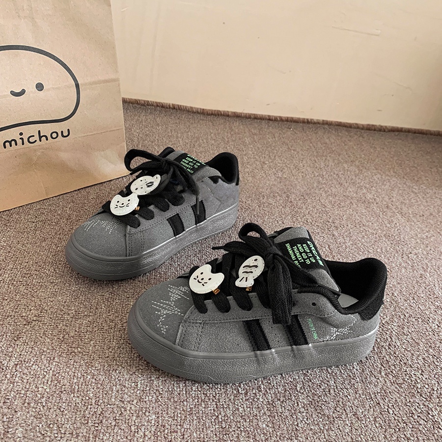 JING姝-武士黑韩系板鞋2025新款爆款小白鞋小众鞋子休闲运动鞋