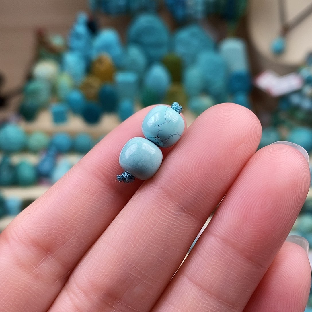 绿松石珠宝奇石未镶嵌8mm