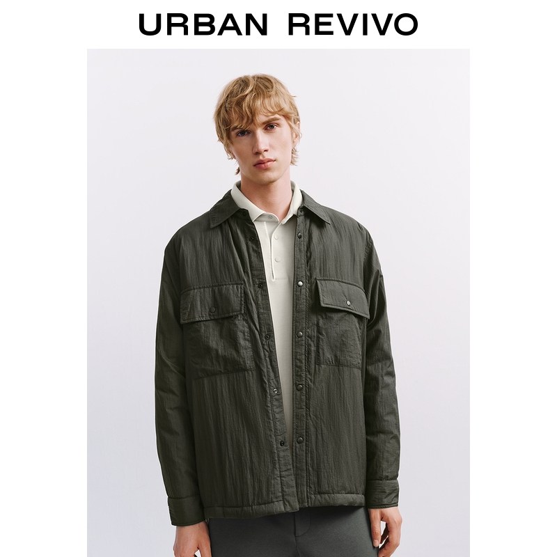 UR2025秋季新款男装琥珀流光风复古工装贴袋羽绒服UMT150005