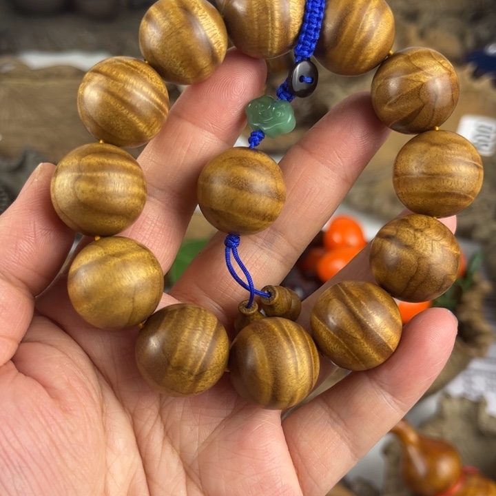 金丝楠金丝楠枯木水波纹手串