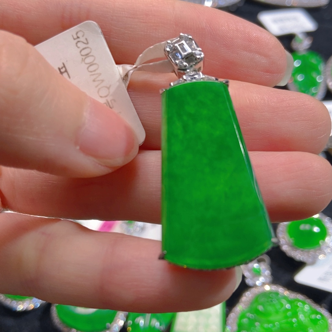 翡翠吊坠(不含链)银S925镶嵌