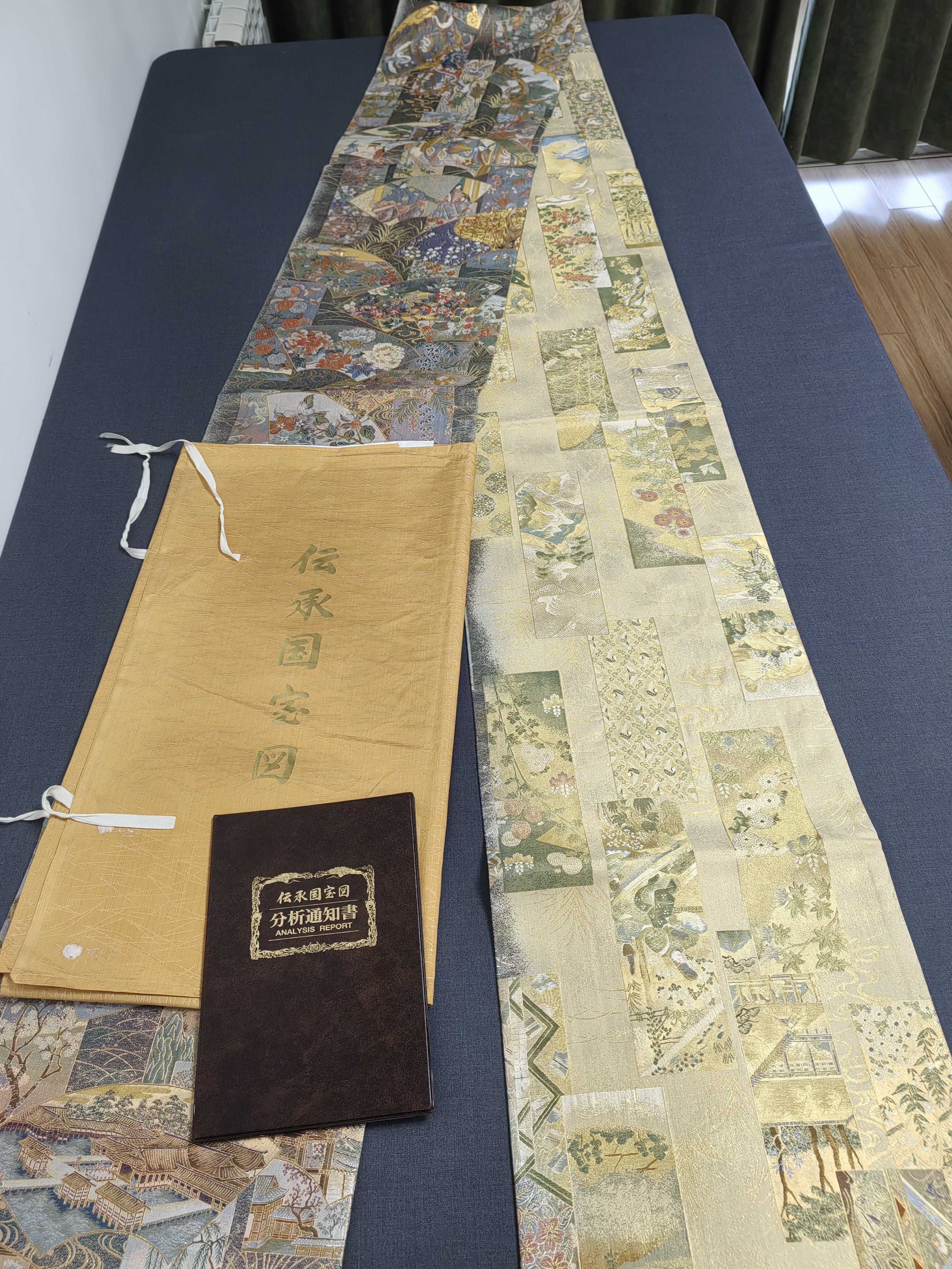 西阵织唐锦刺绣纹样桌旗茶席