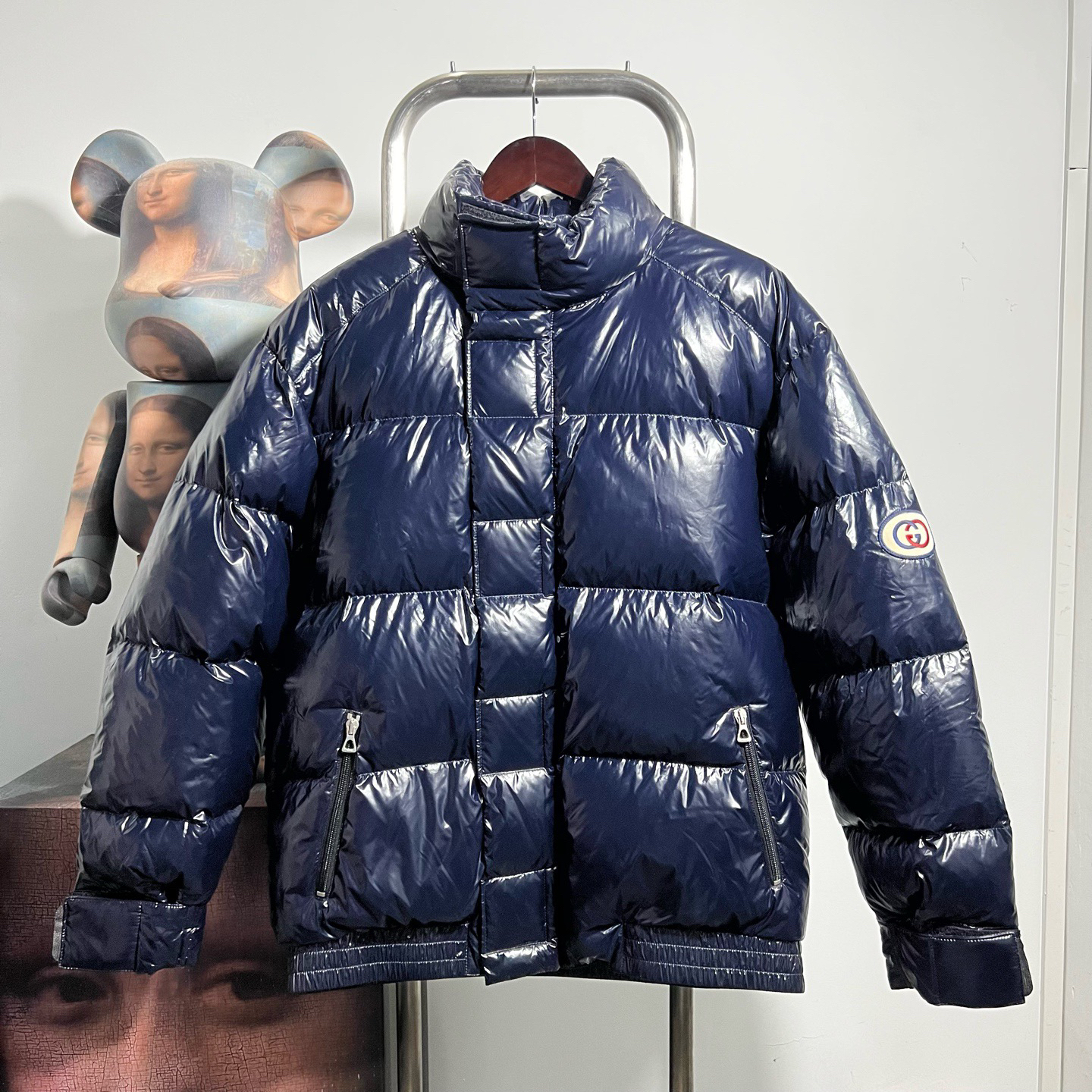 99新 GUCCI/古驰 双Glogo亮面羽绒服 V1615尺码46胸围64