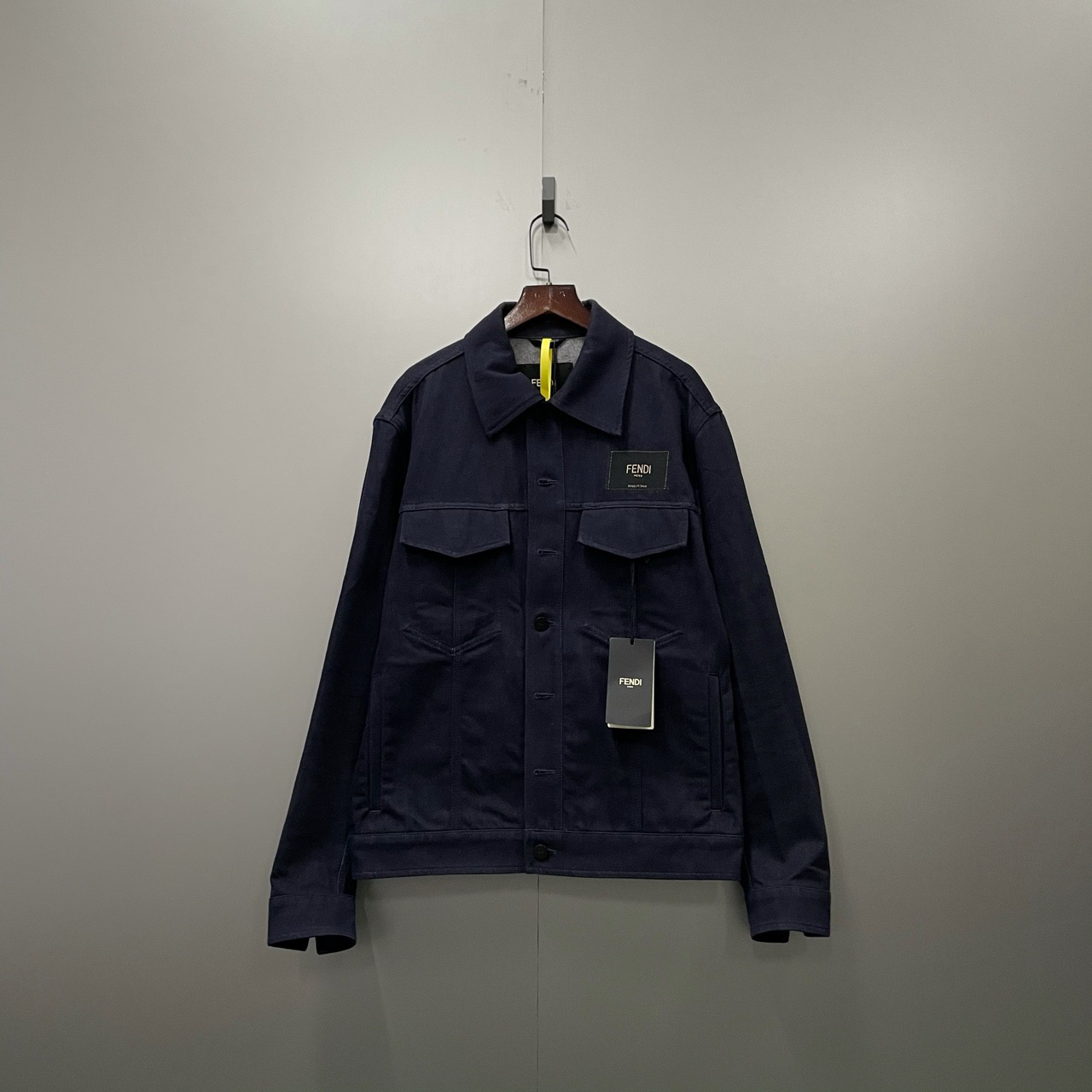 （jp）120 FENDI 芬迪 深蓝色字母贴标牛仔夹克 44码/98新/