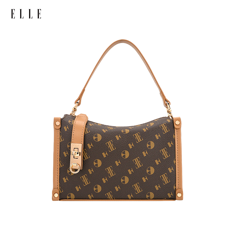 ELLE26过年必备新款包包女士爆款老花时尚百搭盒子包小众斜挎包W商品图