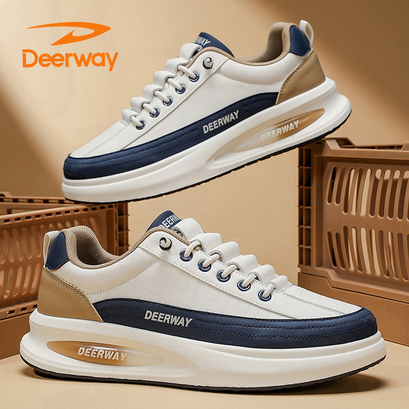 德尔惠男鞋秋季低帮一脚蹬运动休闲工作板鞋防水防滑增高阿甘潮鞋