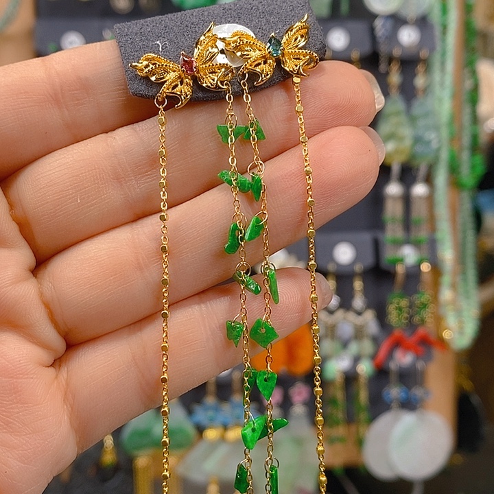 坐****翡翠未镶嵌耳饰翡翠