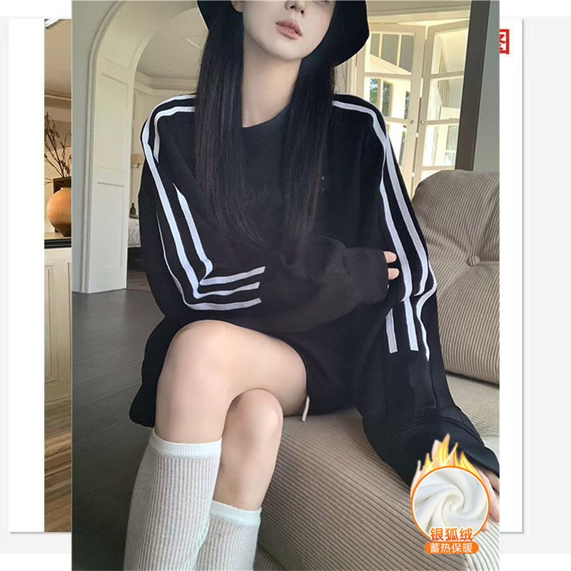 【奥莱撤柜清仓】情侣款加绒圆领卫衣男女同穿宽松版型加厚上衣