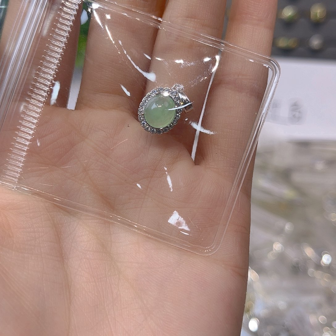 翡翠戒指银S925镶嵌新