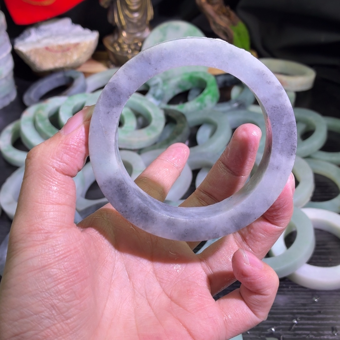 定制翡翠未镶嵌天然翡翠A货毛胚手镯定制
