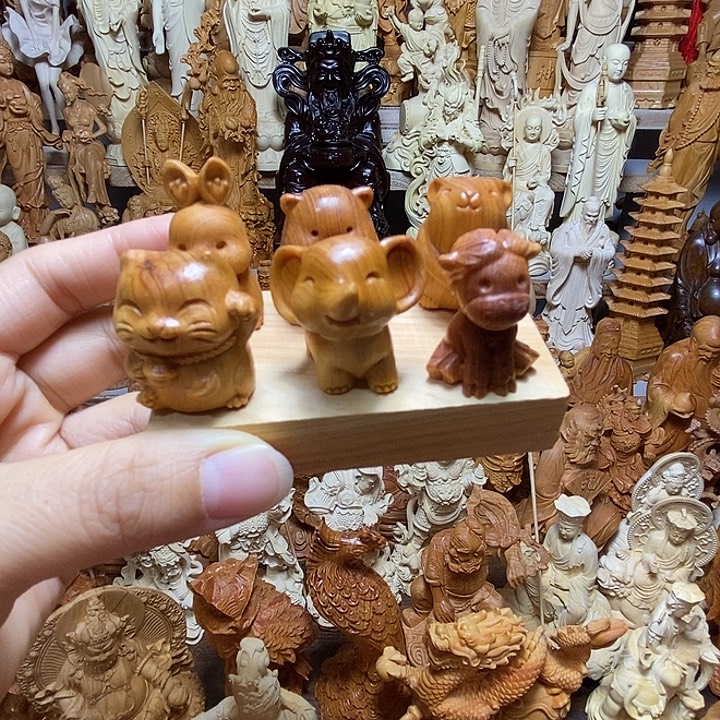 柏木（崖柏）小动作6个 微瑕