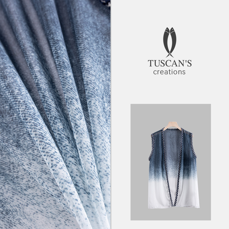 TUSCAN'S CREATIONS夏季时尚休闲牛仔薄款宽松渐变上衣马甲时代