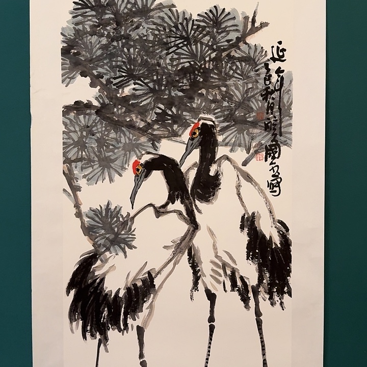 国画单老师画作画作