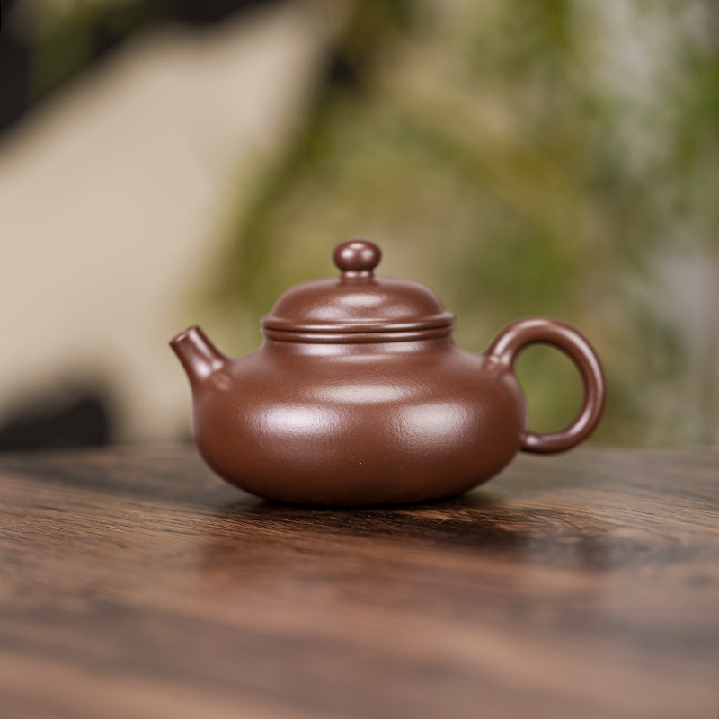 【容天】 原矿紫朱泥  160cc 手工制作 内推孔  宜兴紫砂壶