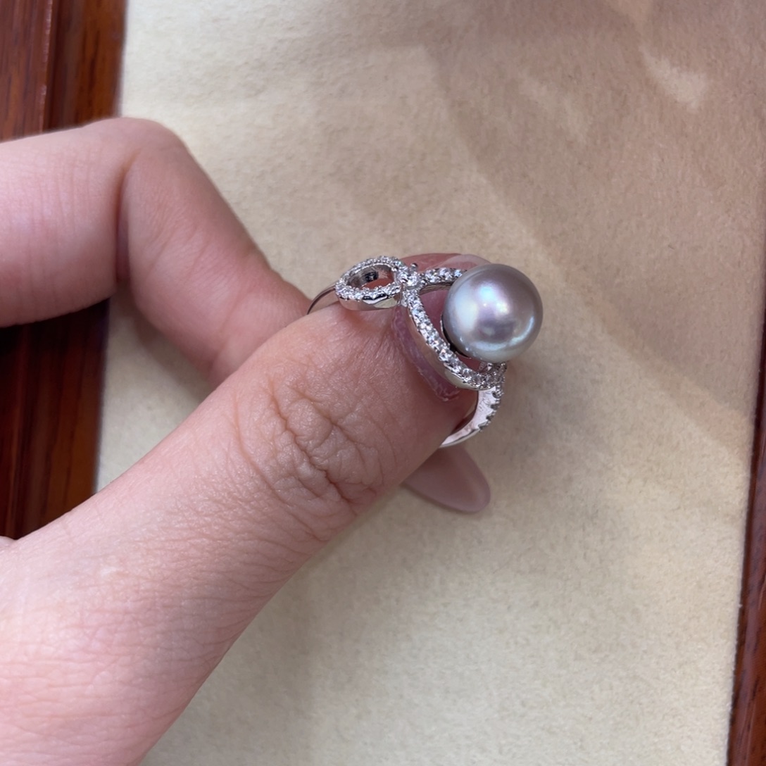 海水珍珠戒指银S925镶嵌