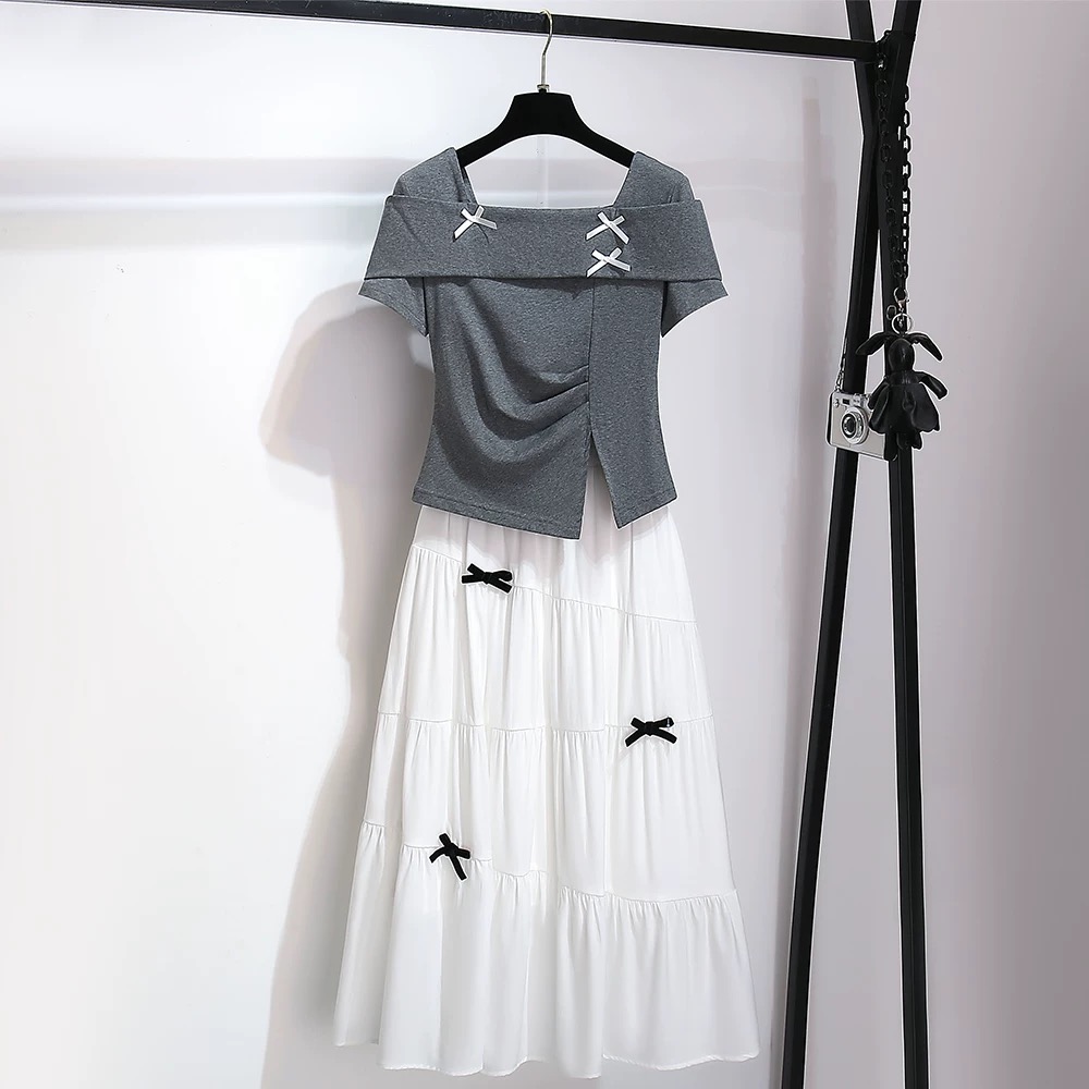 衣长45裙长83 新款夏季时尚休闲显瘦气质设计感减龄两件套9907#