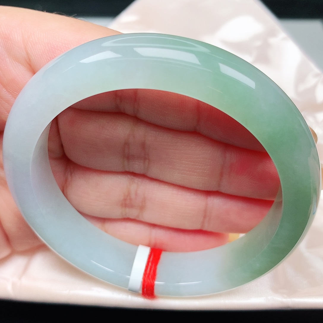 未镶嵌手镯翡翠5冰胶绿 半山水