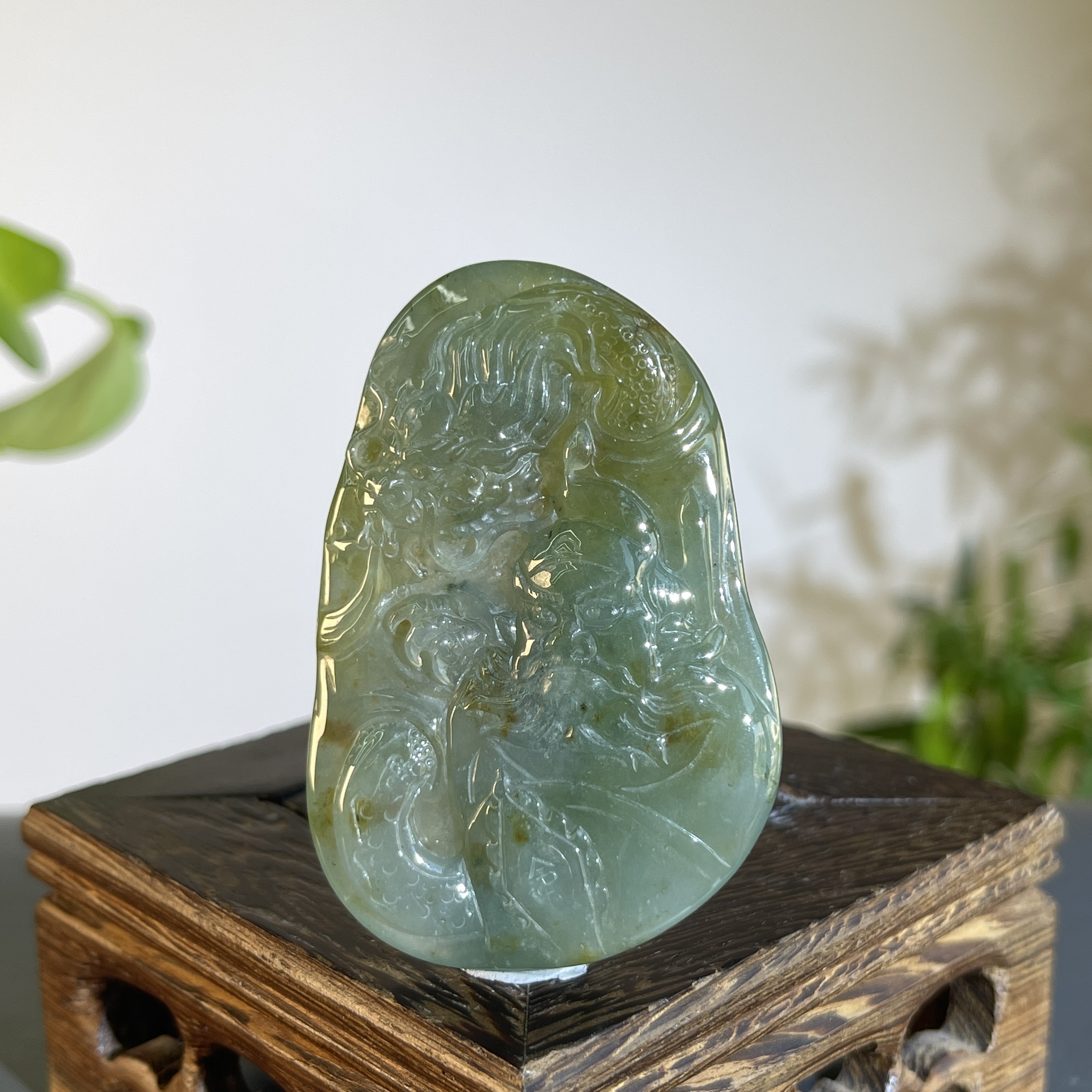 JTA22-66 天然缅甸A货翡翠  钟馗