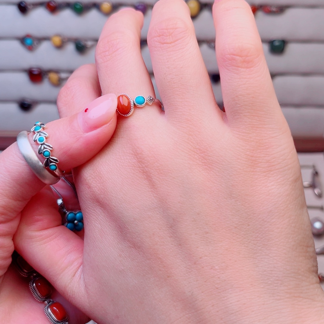 晓***L足银大理石纯银戒指