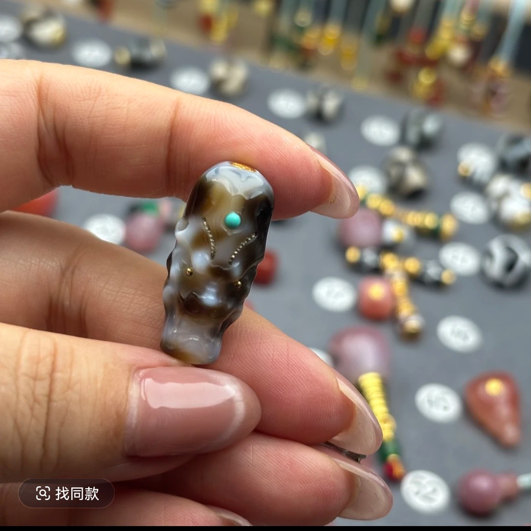 珠改兽面三通镶24k尺寸12文玩配饰