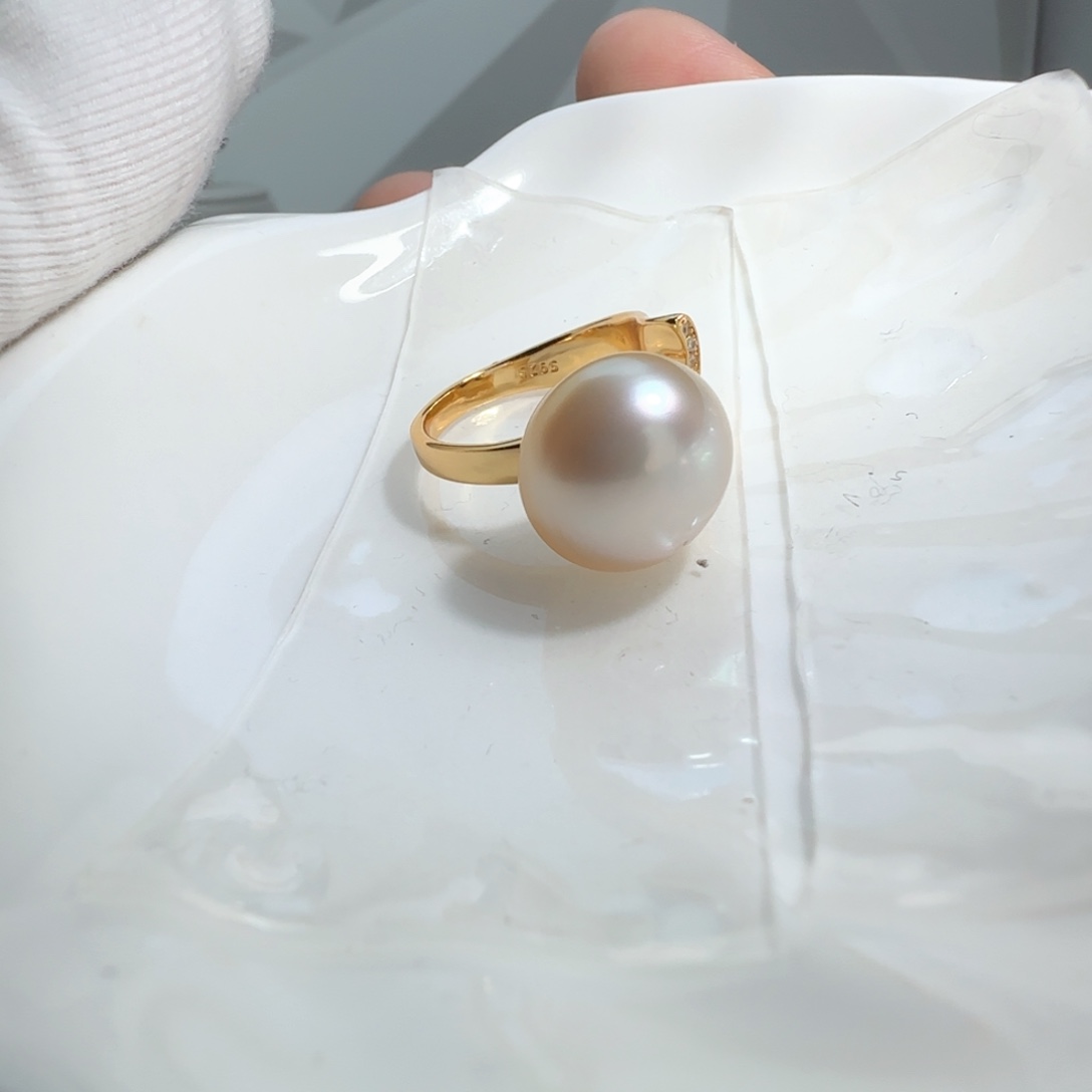 是****戒圈海水珍珠银S925镶嵌