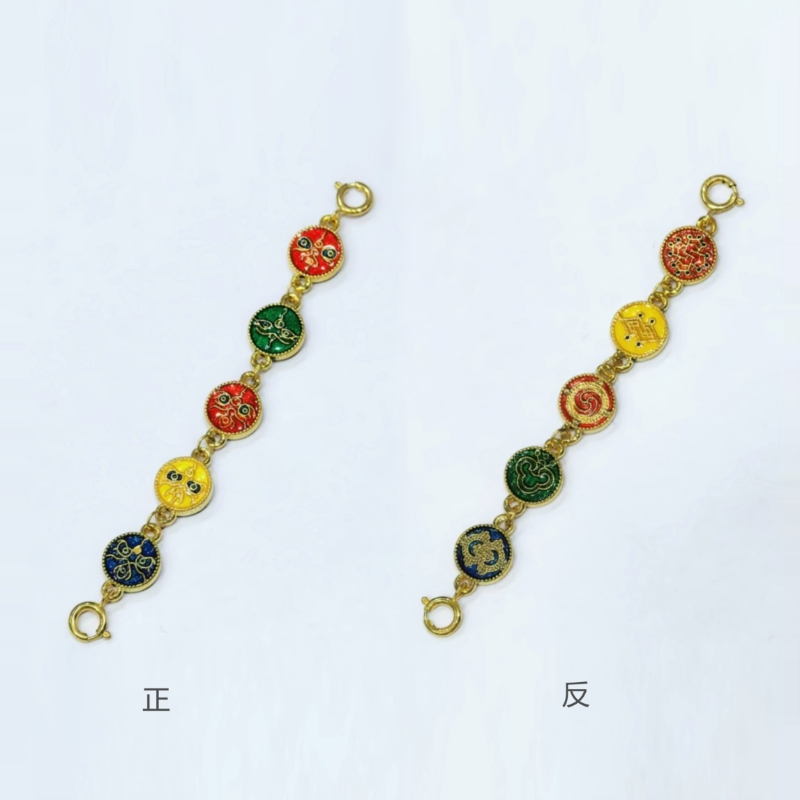 18k金烧蓝工艺DIY配件五路财神延长链【QL06533】链长55.5mm