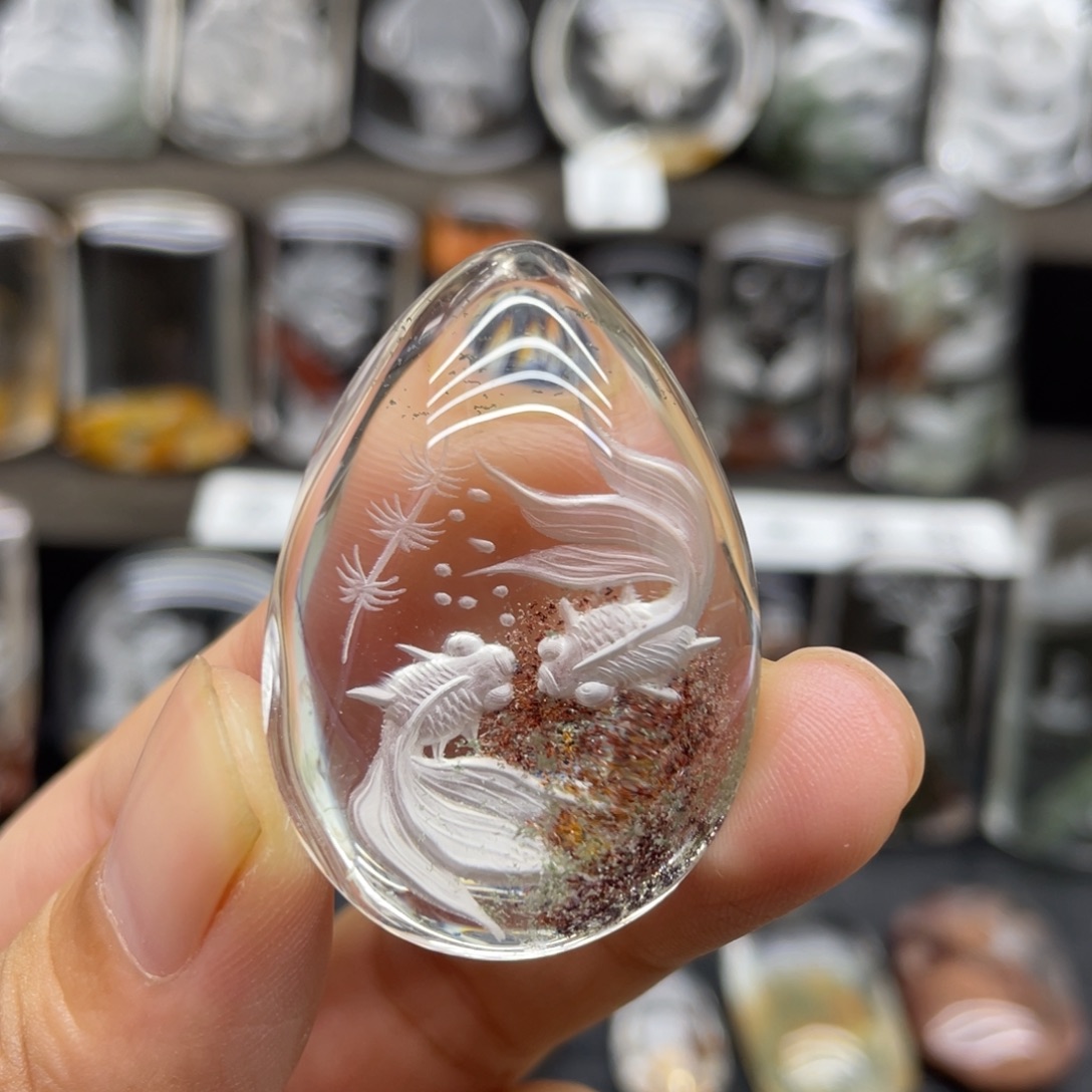 颈饰未镶嵌水晶金鱼满堂