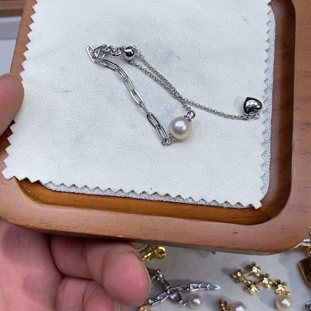 手链海水珍珠银S925镶嵌