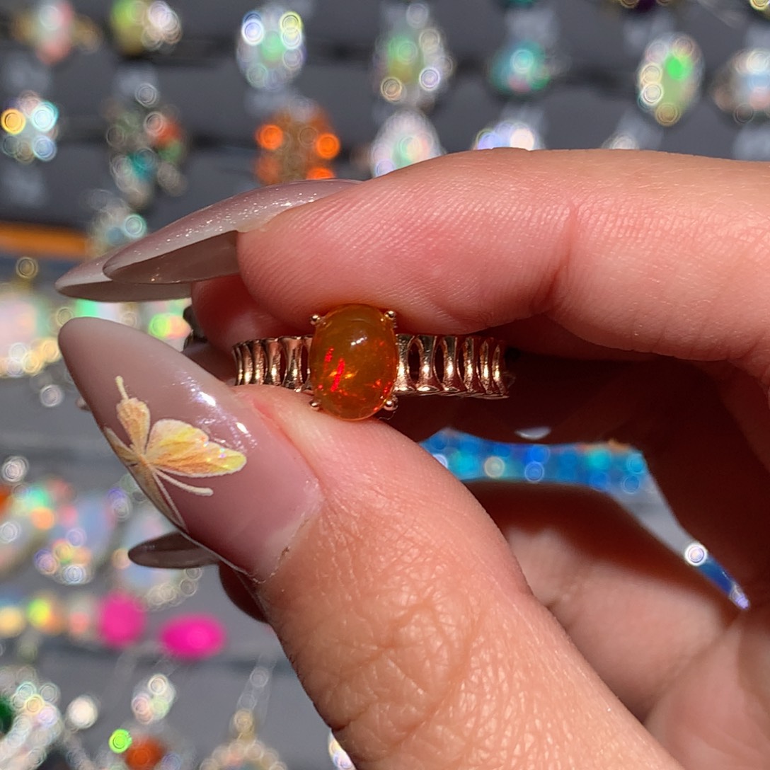 欧泊欧泊戒指y银S925镶嵌