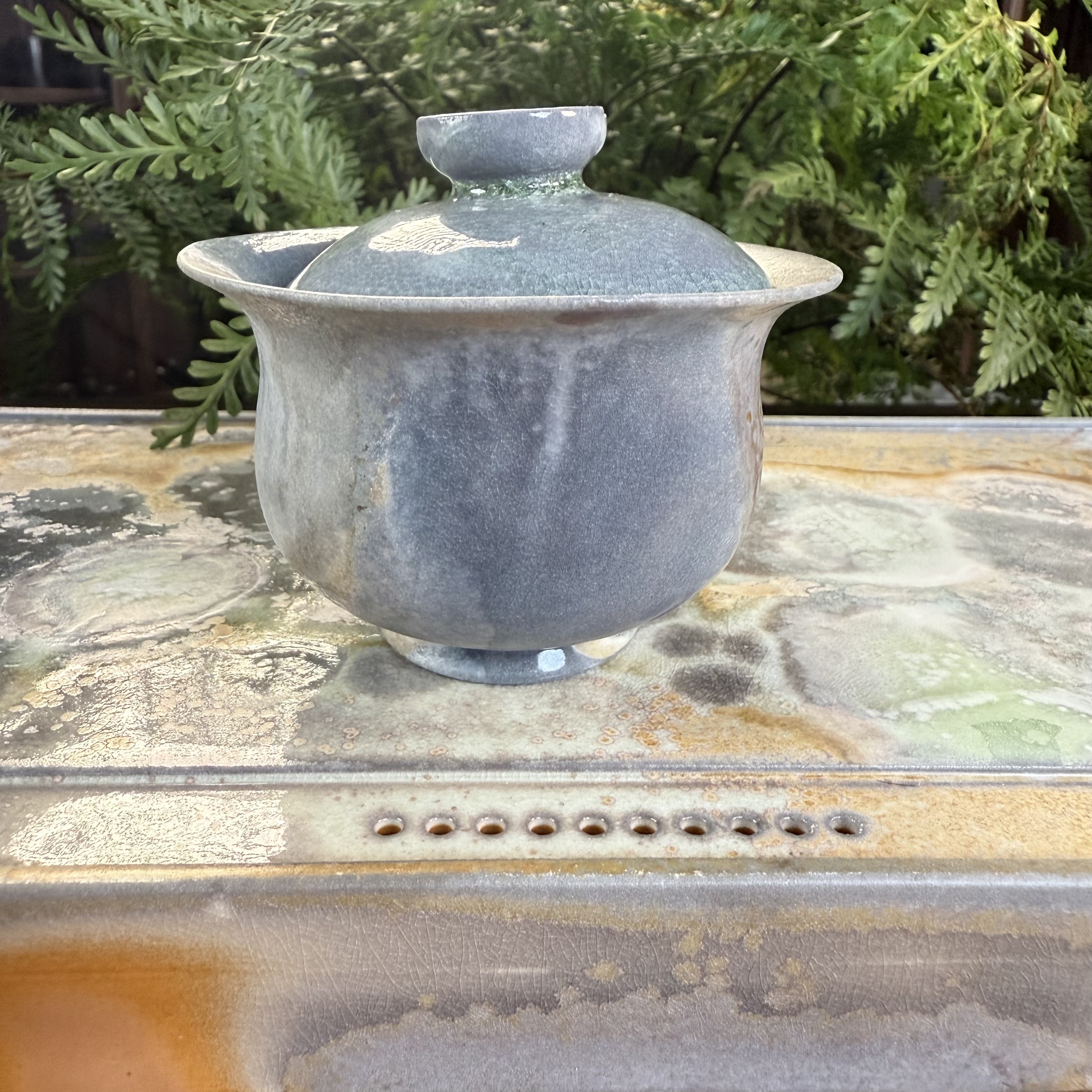 沁庐甄选柴烧手工钱袋子盖碗