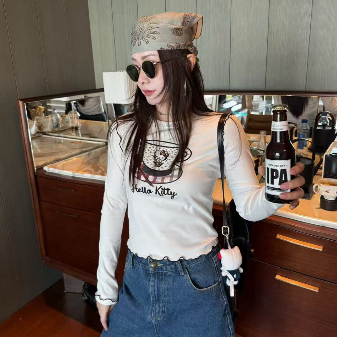 abby猫咪印花长袖T