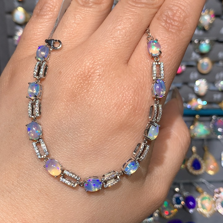 欧泊福利手链银S925镶嵌