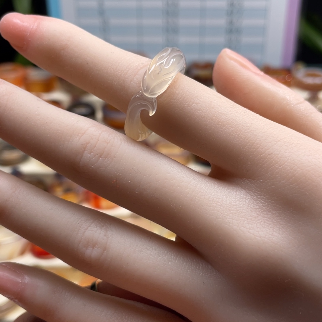 玛瑙/玉髓未镶嵌戒指Z16.6港13