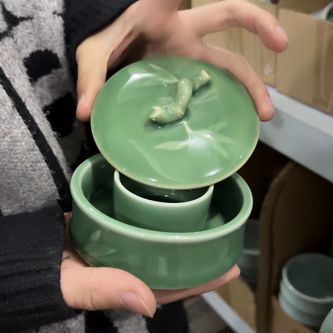 龙泉云间青瓷小米茶器