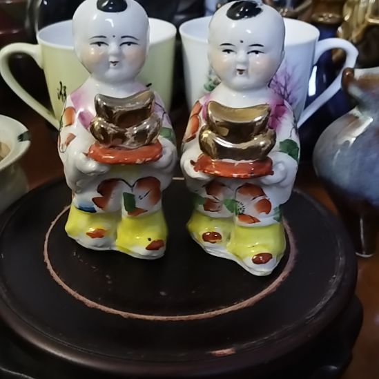 泉***会陶瓷景德镇陶瓷小童子一对