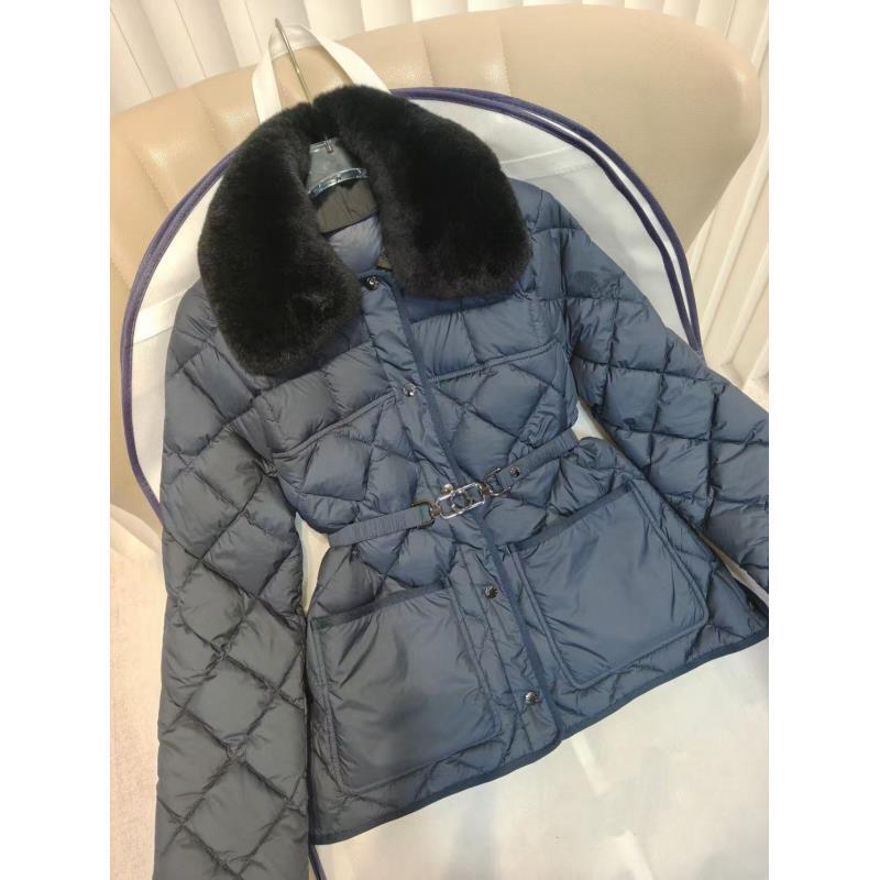 SZ148（海外购）25年经典菱形格毛领