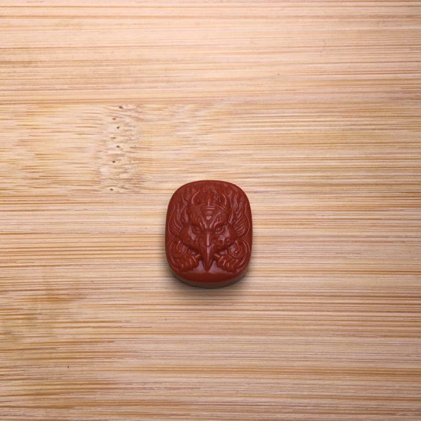 天然川料南红精品16.3x20大鹏鸟背云未打孔