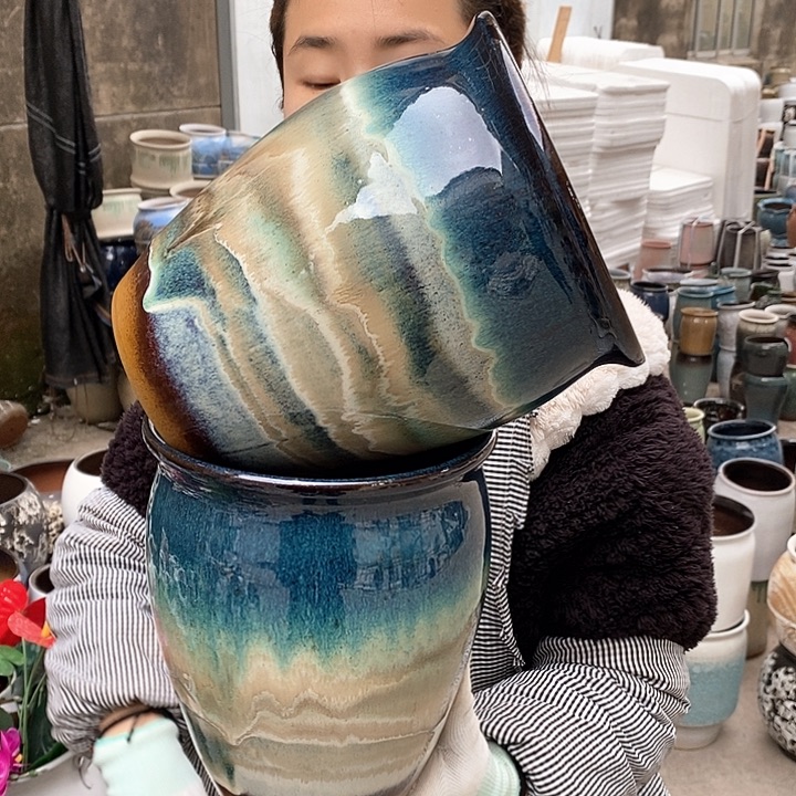 紫砂花盆正品口18高22