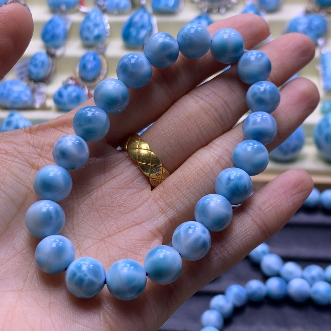 针钠钙石（海纹石）未镶嵌手链精品10m手串色差略异