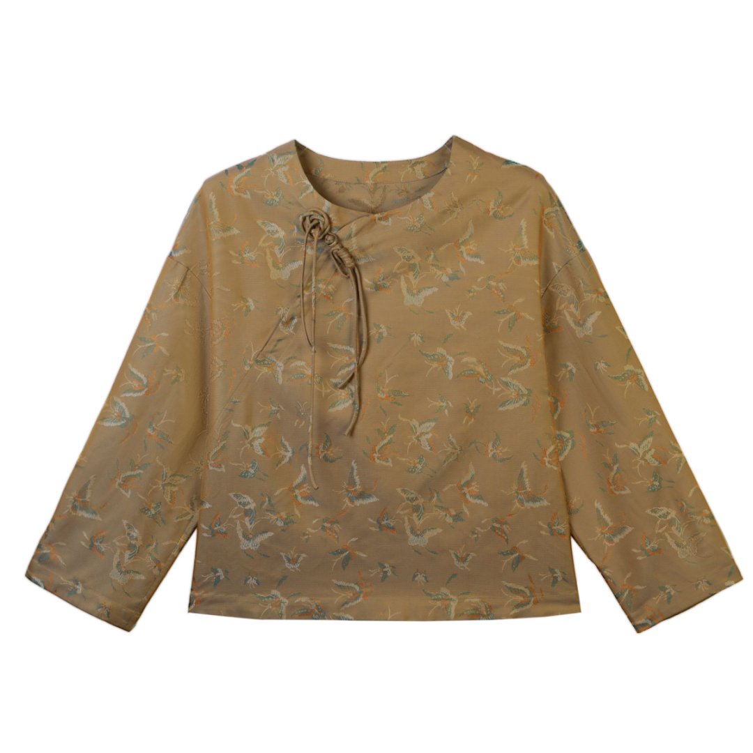 芳  新中式  风  157245 蜀锦 蝴蝶斜襟小衫