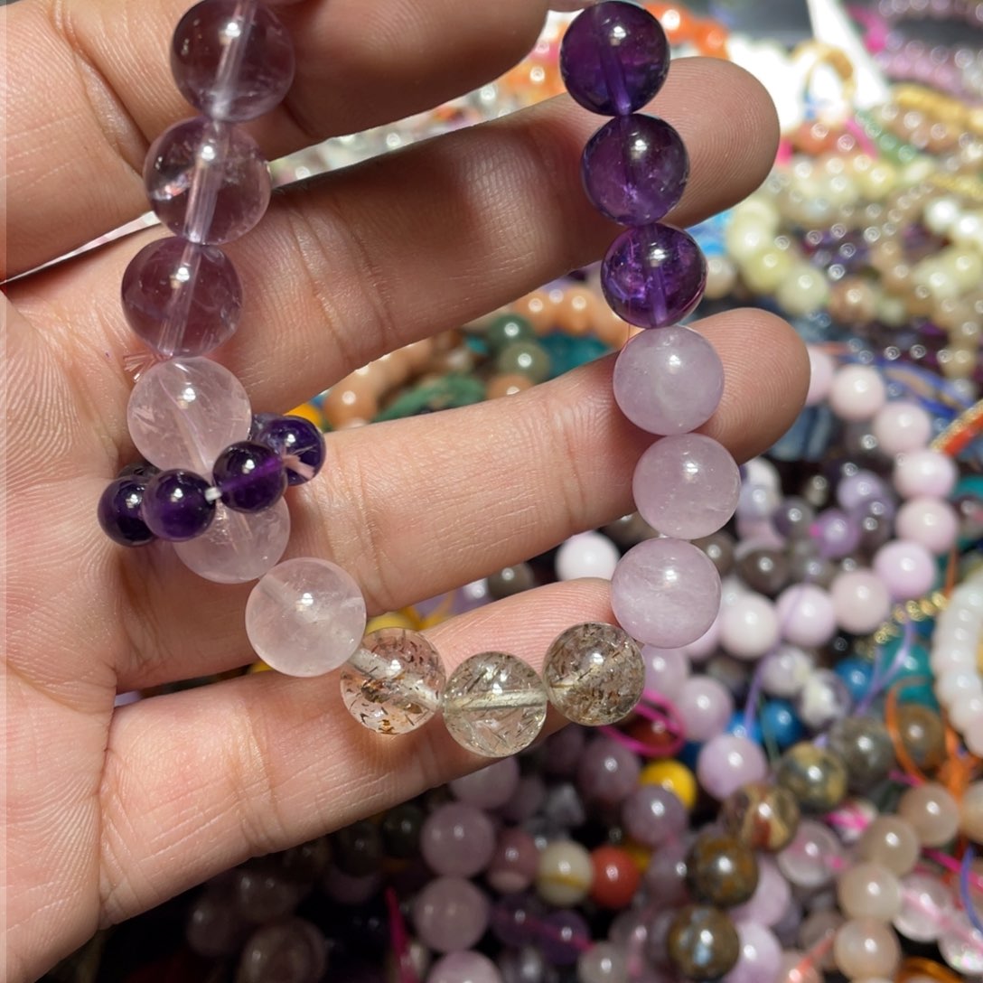 紫晶颈饰银S800镀金镶嵌