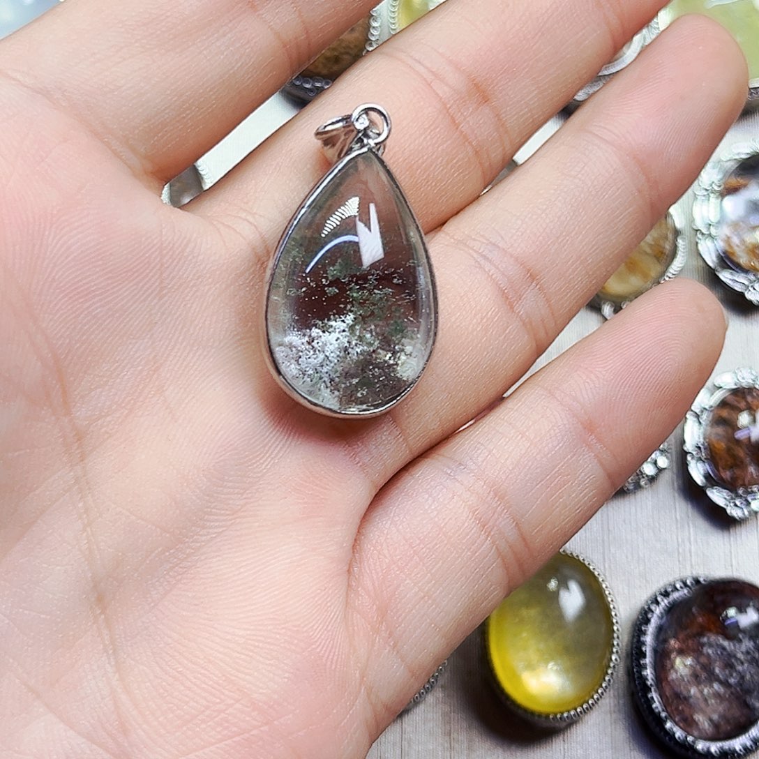 水晶戒指银S800镀金镶嵌