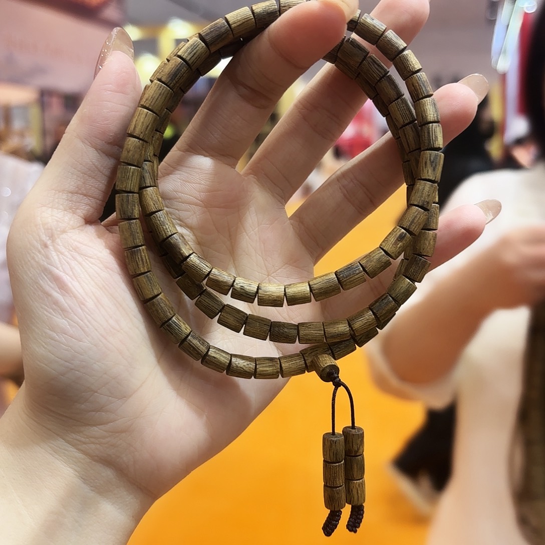 沉香手串海南绿棋0.6直角桶珠随型多样性发一14g