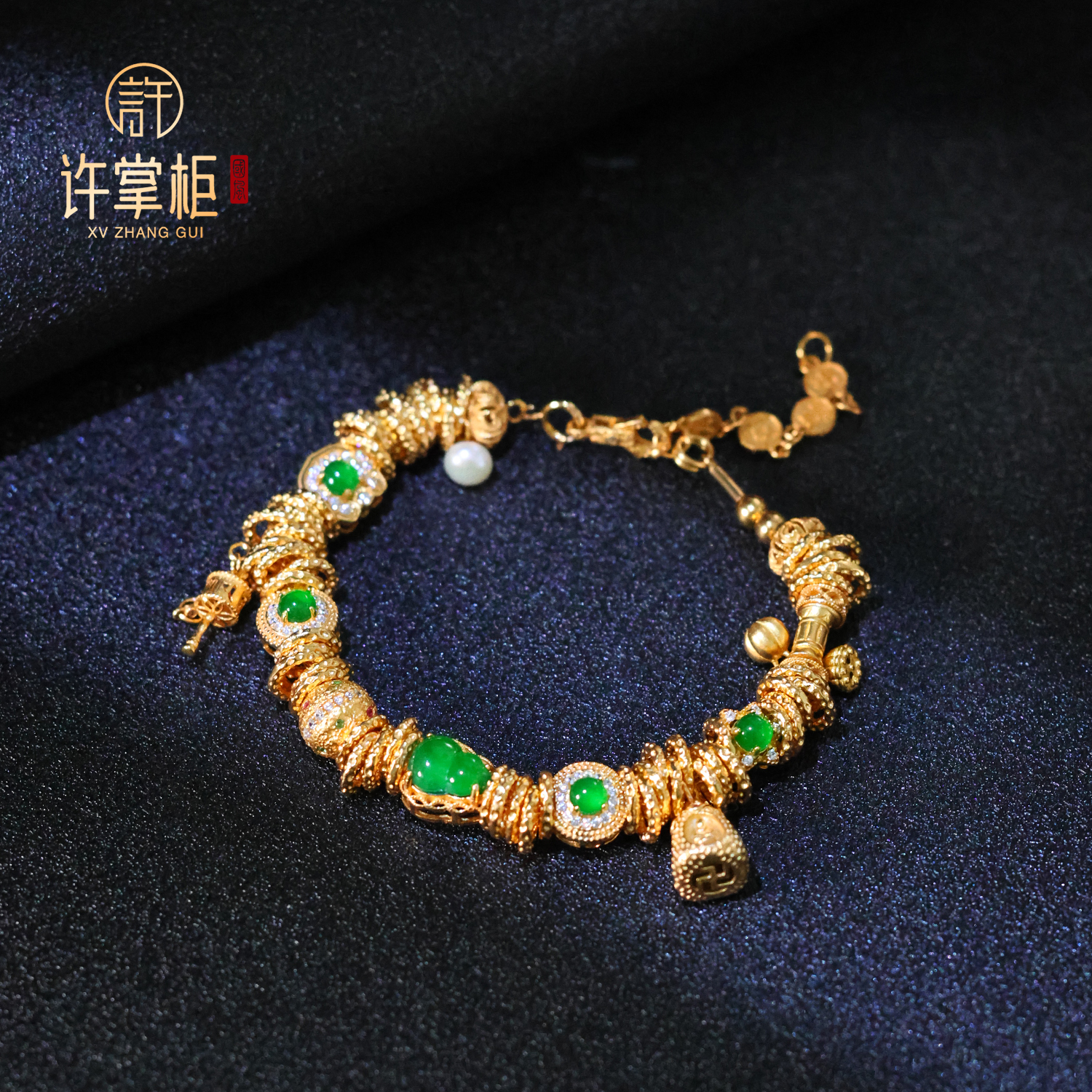 许掌柜｜S925银翡翠手链葫芦盘缠手饰天然翡翠A货气质百搭个性X