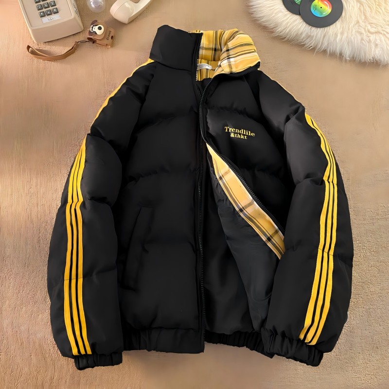 韩版立领防水情侣棉袄2025新款冬季棉衣保暖短款棉服加厚面包服男