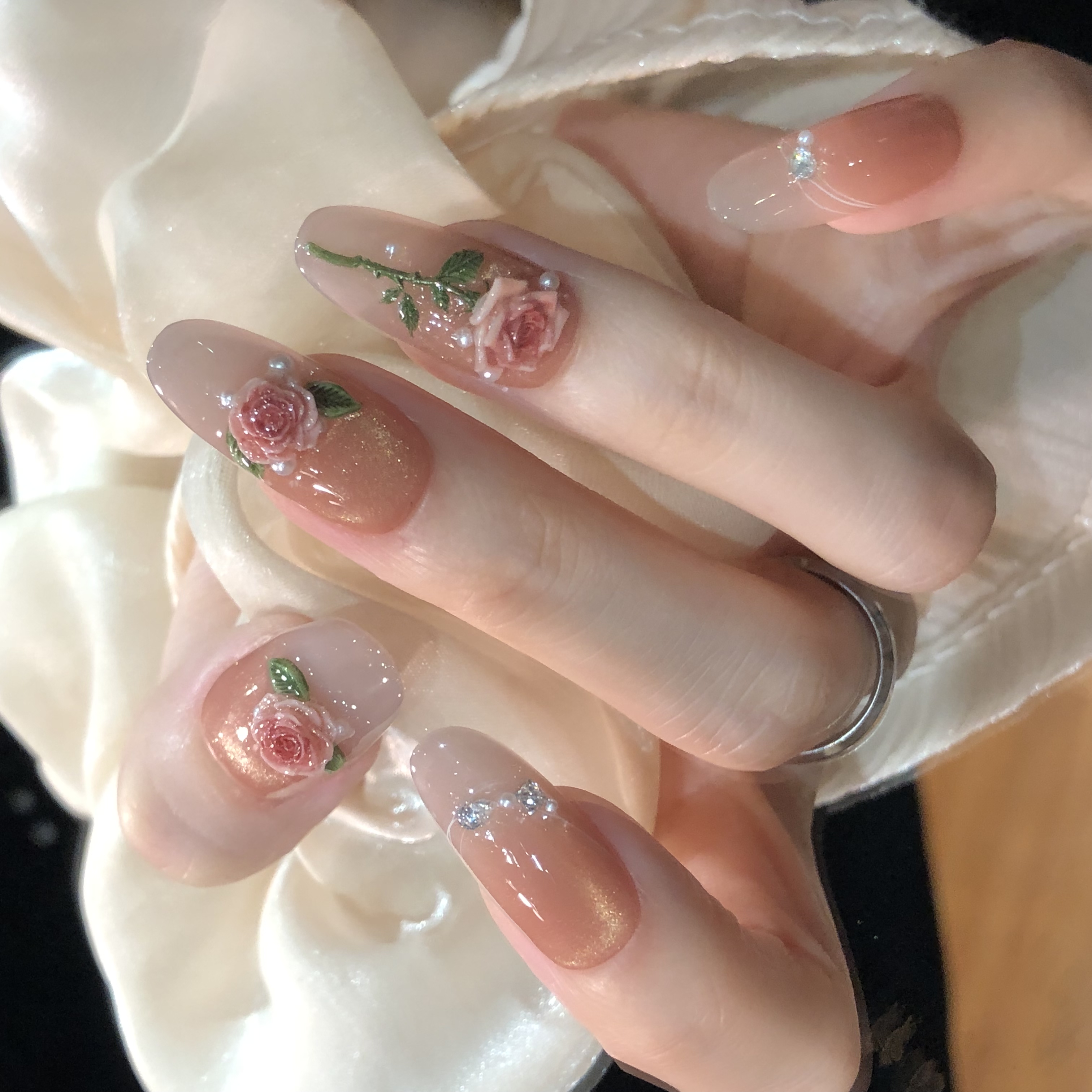 喵公子  【玫语晶柔】纯手工穿戴甲可拆卸美甲光