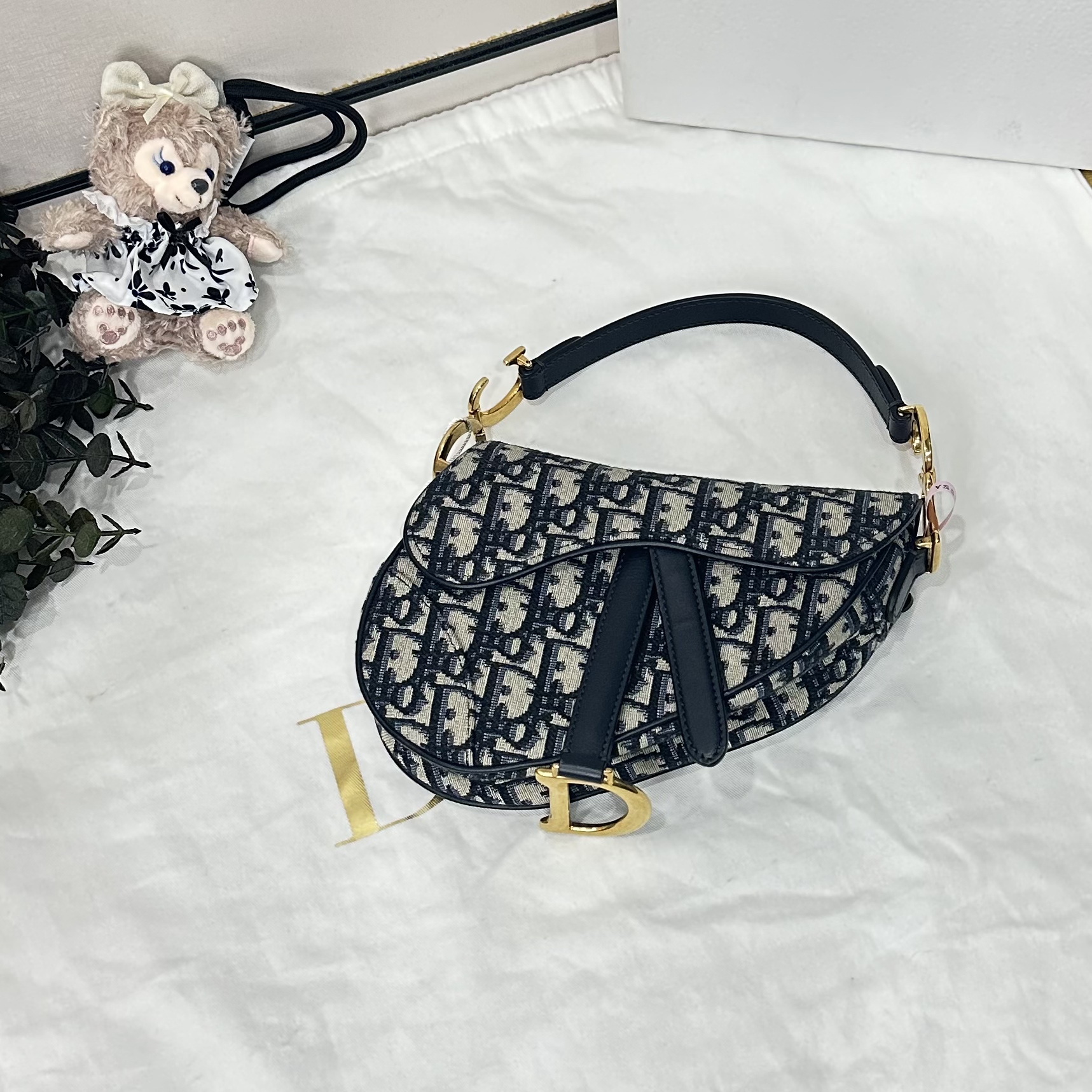 未使用 DIOR/迪奥 壹所/迪奥小号刺绣马鞍包单肩斜挎包 闲置 元旦