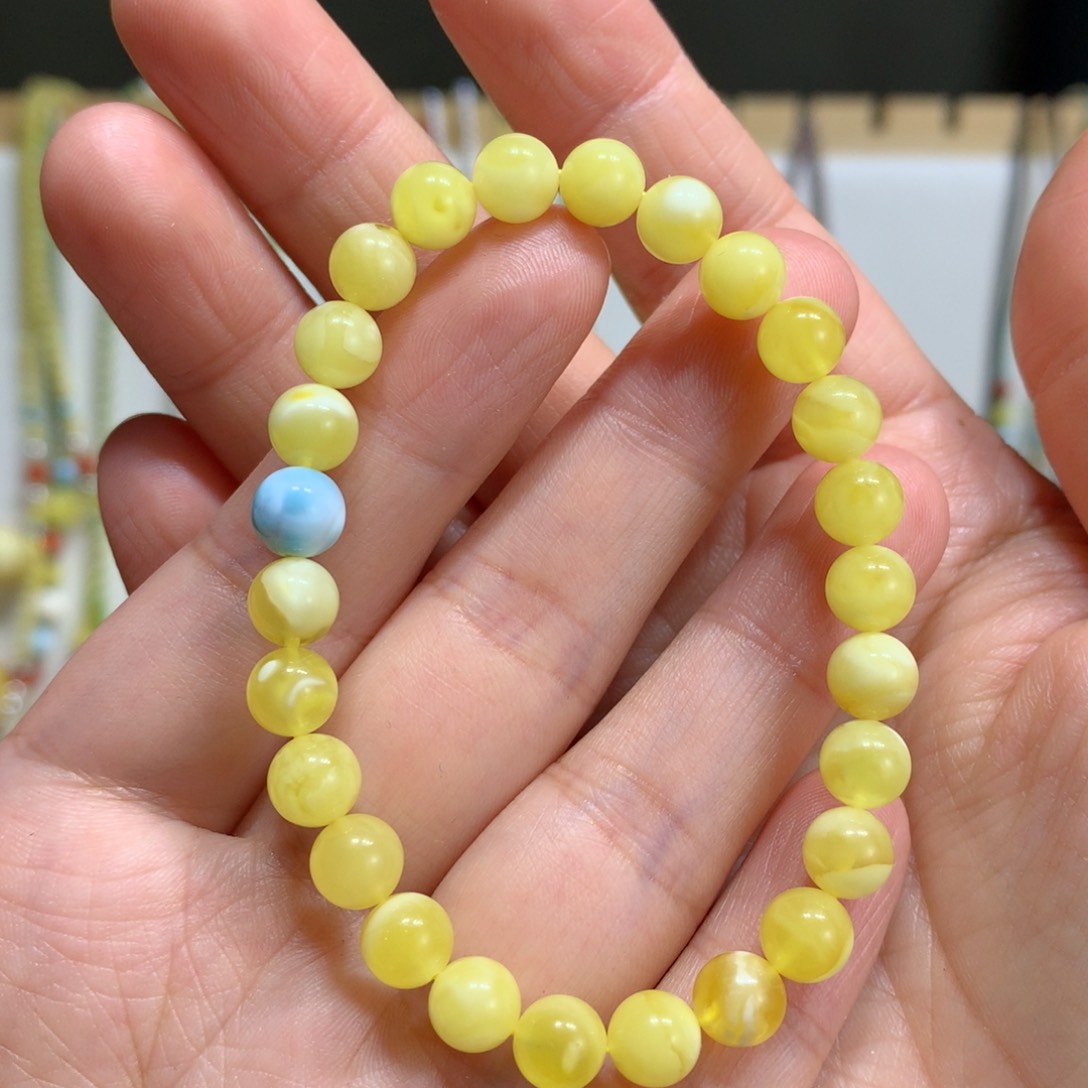 蜜蜡手链未镶嵌6.8m m